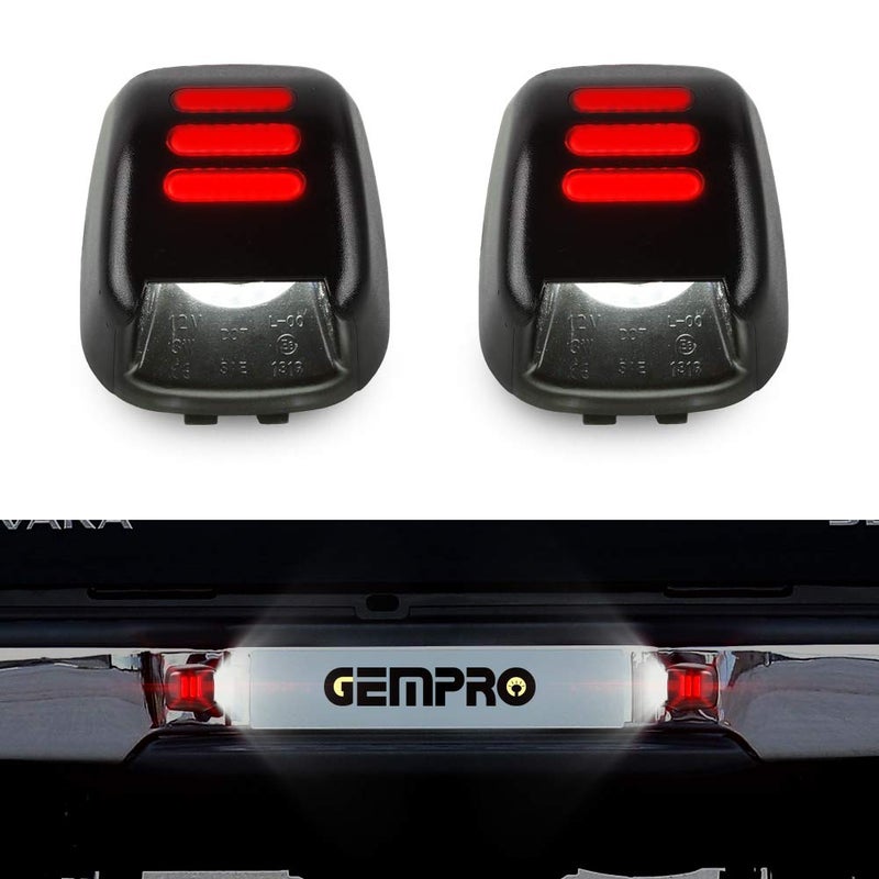 Gempro ضوء لوحة الترخيص جيمبرو، 2 قطعة مصباح لوحة الترخيص LED مجموعة استبدال متوافقة مع نيسان فرونتير تايتان إكستيرا أرمادا سوزوكي إكواتور، مدعوم بـ 18 مصباح LED أبيض زينون (أحمر) - Image 1